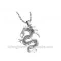 2016 Lucky jewelry 316L stainless steel dragon shape silver color couple necklace